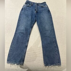 AGOLDE Blue Frayed Hem Jeans